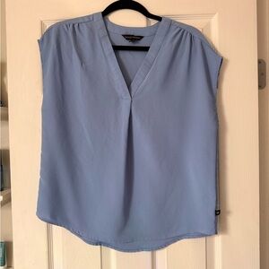 Banana Republic Soft Sky Blue V-Neck Cap Sleeve Blouse